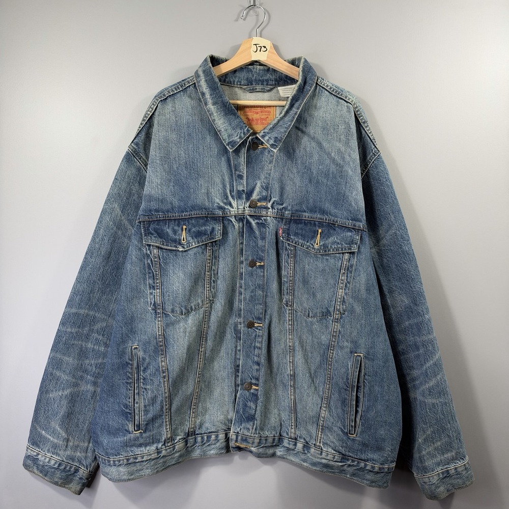 Levi's Denim Jacket Mens 5XL Blue Relaxed Trucker Button Front Western Workwear
